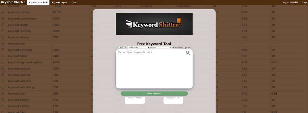 Keywordshitter home