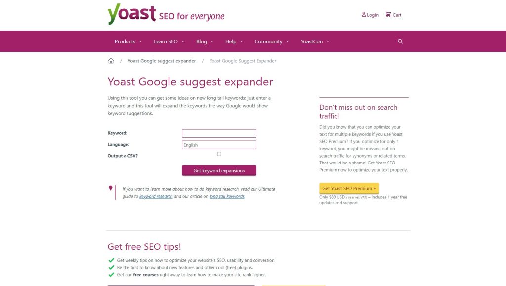 Yoast Google Suggest Expander